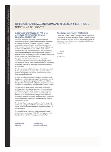 Thumbnail The Foschini Group Financial Statement fy2010