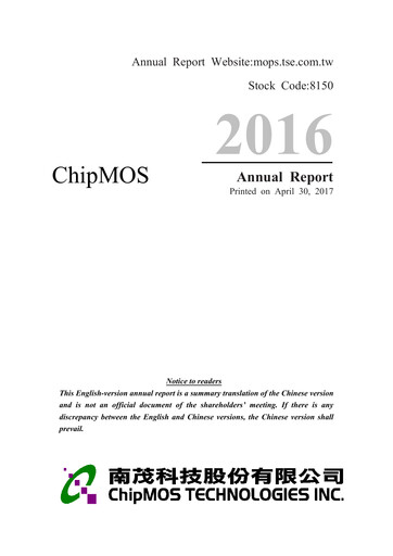 Thumbnail ChipMOS Technologies Annual Report 2016