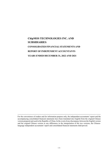 Thumbnail ChipMOS Technologies Financial Statement 2022