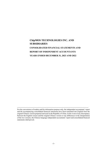 Thumbnail ChipMOS Technologies Financial Statement 2023