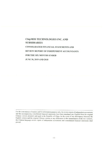 Thumbnail ChipMOS Technologies Half-year Report 2019-h1