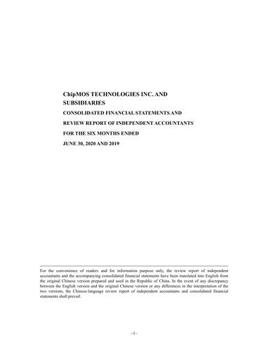 Thumbnail ChipMOS Technologies Half-year Report 2020-h1