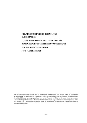Thumbnail ChipMOS Technologies Half-year Report 2022-h1