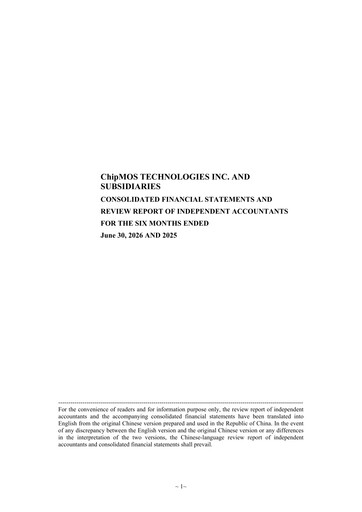 Thumbnail ChipMOS Technologies Half-year Report 2026-h1