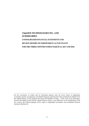 Thumbnail ChipMOS Technologies Quarterly Report 2017-q1