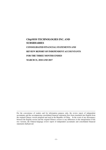 Thumbnail ChipMOS Technologies Quarterly Report 2018-q1