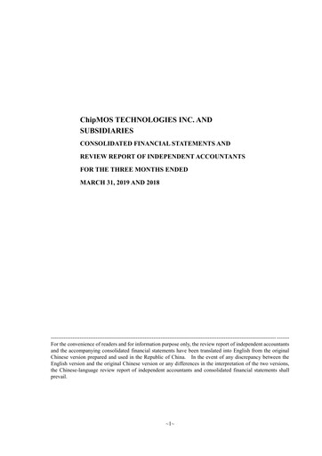 Thumbnail ChipMOS Technologies Quarterly Report 2019-q1