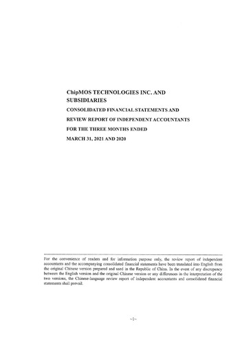 Thumbnail ChipMOS Technologies Quarterly Report 2021-q1