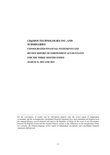 Thumbnail ChipMOS Technologies Quarterly Report 2022-q1
