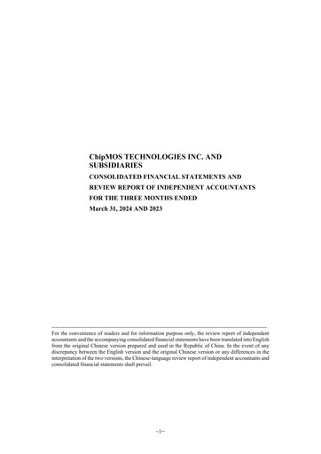 Thumbnail ChipMOS Technologies Quarterly Report 2024-q1