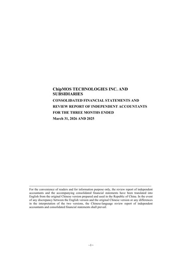 Thumbnail ChipMOS Technologies Quarterly Report 2026-q1