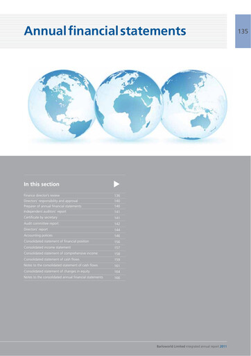 Thumbnail Barloworld Financial Statement 2011