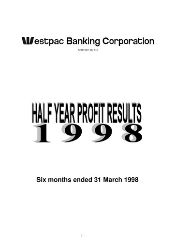 Thumbnail Westpac Banking Half-year Report 1998-h1