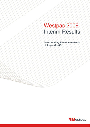 Thumbnail Westpac Banking Half-year Report 2009-h1