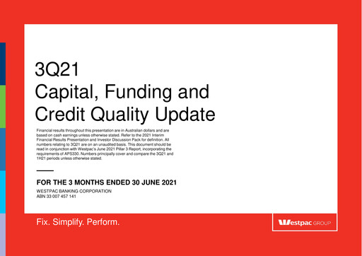 Thumbnail Westpac Banking Quarterly Report 2021-q3