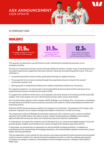Thumbnail Westpac Banking Quarterly Report 2026-q1