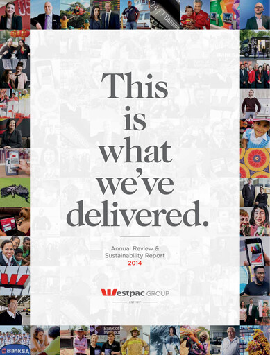 Thumbnail Westpac Banking Sustainability Report 2014