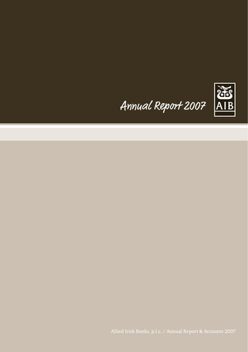 Thumbnail AIB Group (Allied Irish Banks)  Annual Report 2007