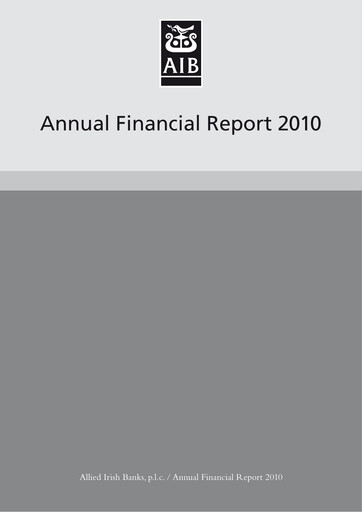 Thumbnail AIB Group (Allied Irish Banks)  Financial Statement 2010