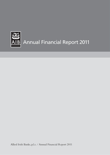 Thumbnail AIB Group (Allied Irish Banks)  Financial Statement 2011