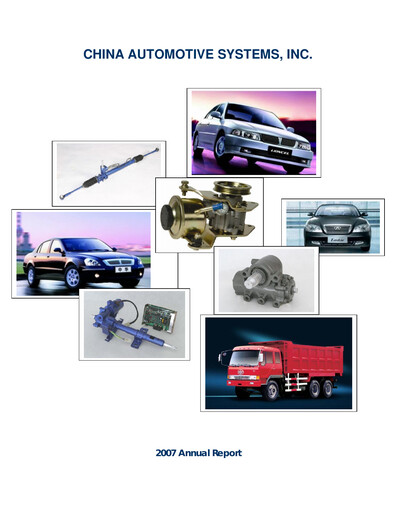 Thumbnail China Automotive Systems Annual Report 2007