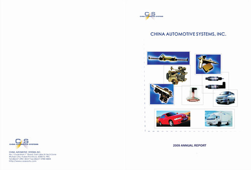 Thumbnail China Automotive Systems Annual Report 2009