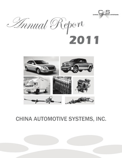 Thumbnail China Automotive Systems Annual Report 2011