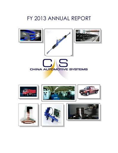 Thumbnail China Automotive Systems Annual Report 2013