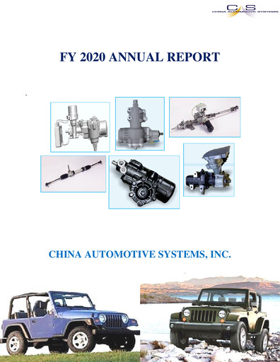 Thumbnail China Automotive Systems Annual Report 2020