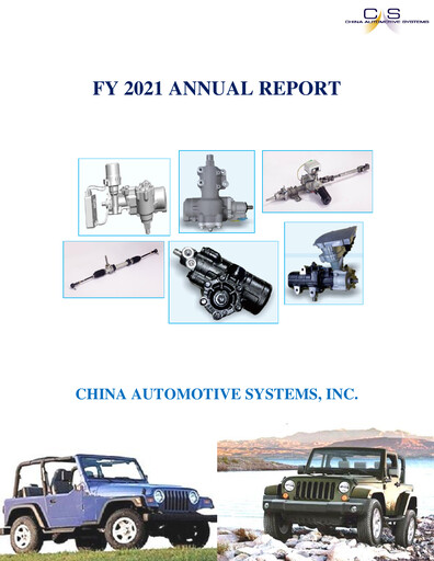 Thumbnail China Automotive Systems Annual Report 2021
