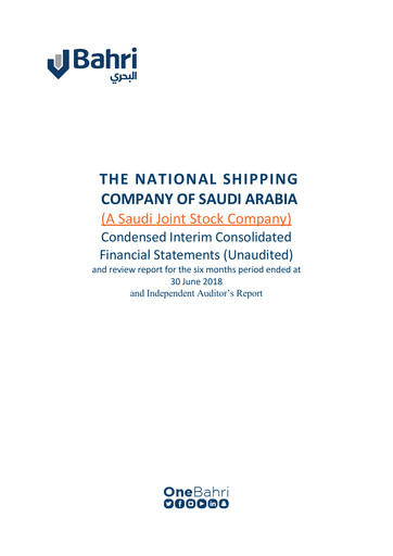 Thumbnail National Shipping Company of Saudi Arabia (Bahri) Financial Statement 2018-h1
