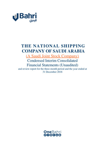 Thumbnail National Shipping Company of Saudi Arabia (Bahri) Financial Statement 2018