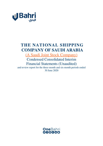 Thumbnail National Shipping Company of Saudi Arabia (Bahri) Financial Statement 2020-h1