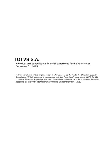 Thumbnail TOTVS Financial Statement 2025