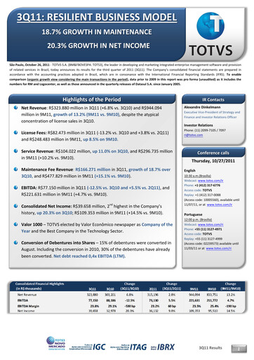 Thumbnail TOTVS Quarterly Report 2011-q3