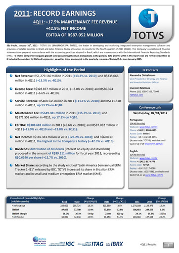 Thumbnail TOTVS Quarterly Report 2011-q4