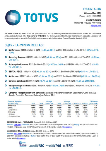 Thumbnail TOTVS Quarterly Report 2015-q3