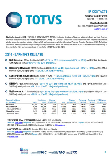 Thumbnail TOTVS Quarterly Report 2016-q2