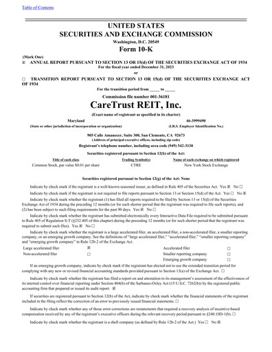 Thumbnail CareTrust REIT
 Annual Report 2023