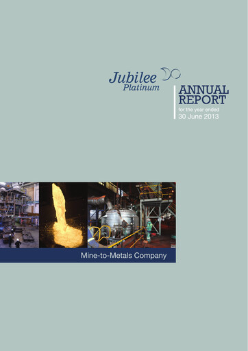 Thumbnail Jubilee Metals Group Annual Report fy2013