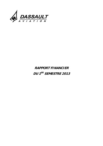 Vorschaubild Dassault Aviation Halbjahresbericht 2013-h1