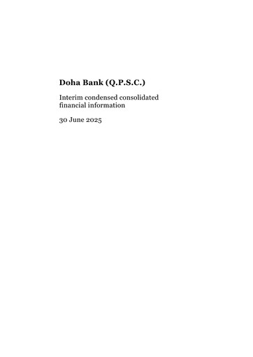 Thumbnail Doha Bank Half-year Report 2025-h1