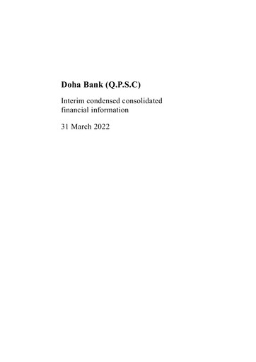 Thumbnail Doha Bank Quarterly Report 2022-q1