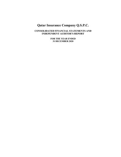 Thumbnail Qatar Insurance Company Financial Statement 2020