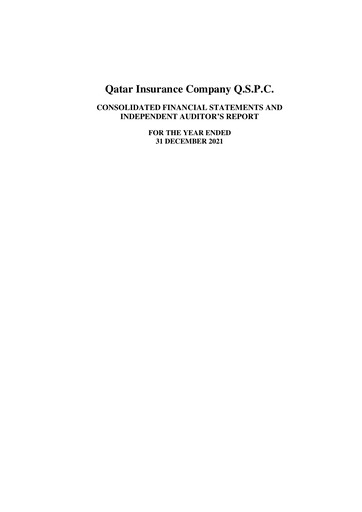 Thumbnail Qatar Insurance Company Financial Statement 2021