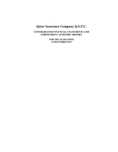 Thumbnail Qatar Insurance Company Financial Statement 2023
