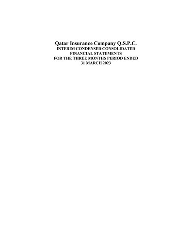 Thumbnail Qatar Insurance Company Quarterly Report 2023-q1