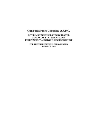 Thumbnail Qatar Insurance Company Quarterly Report 2024-q1