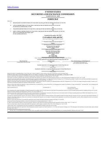 Miniature Canadian Solar
 Rapport annuel 2025