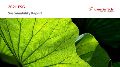 Miniature Canadian Solar
 Rapport de durabilité 2021